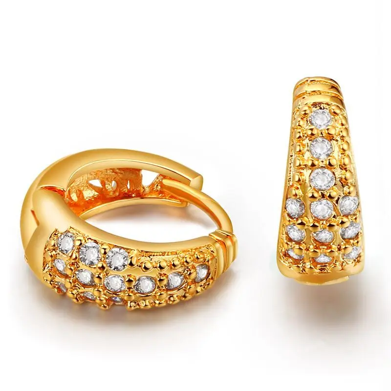 Buy wholesale luxury stud earrings gold color jewelry