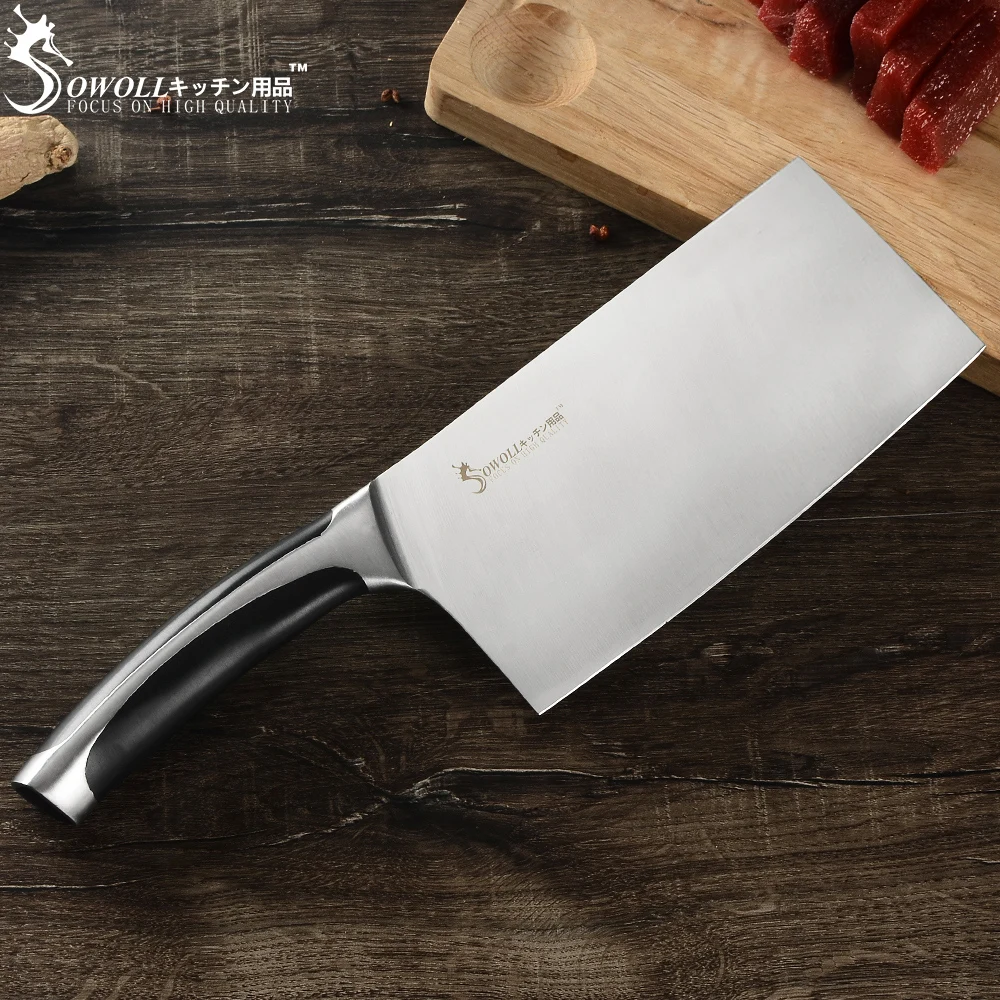 Нож для нарезки мяса SOWOLL китайский шеф повар кухонный нож 4Cr15 острые лезвия