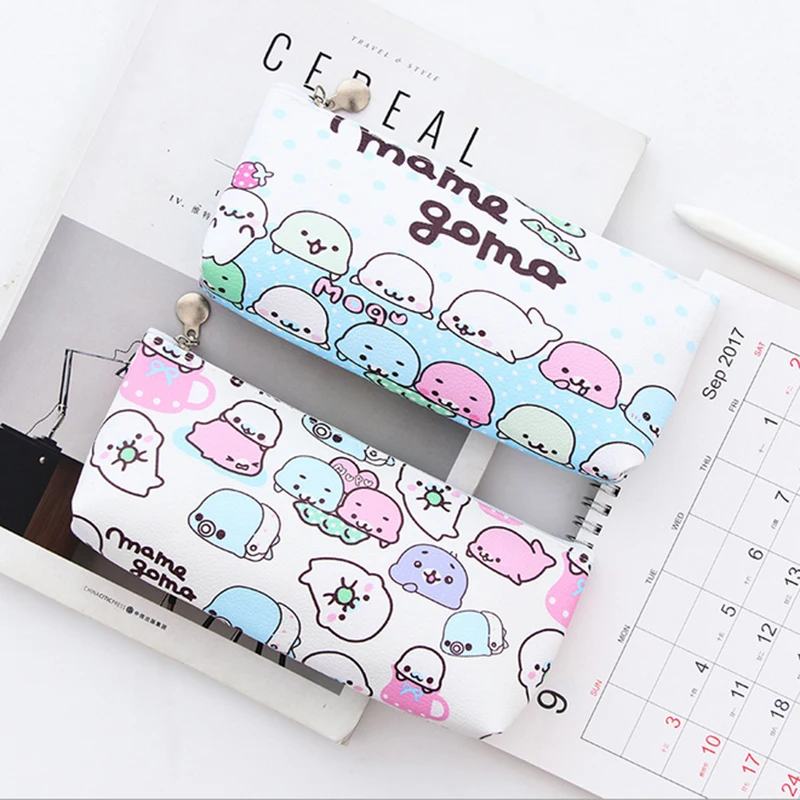 

1X Cartoon creatures PU Pencil Case Storage Organizer pen bag Pouch Pencil Bag School Storage bag Supply Stationery