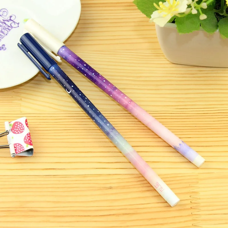 

3 pcs/lot Good Night Starry Sky Gel Pen Cute 0.35mm black Ink Marker Pen School Office Supply Escolar Signature Pens