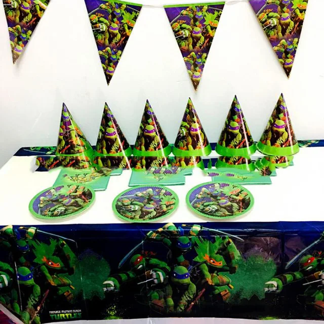 

disposable tablewares masks blowouts horns hats invitation cards gift bags and so on for teenage mutant ninja turtles theme