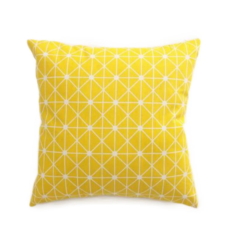 Mrosaa, декоративная наволочка из хлопка и льна, домашний декор, современный плед с геометрическим принтом, наволочка для дивана, желтый, серый - Цвет: F
