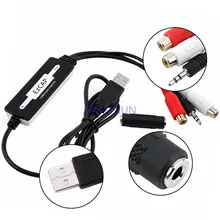Новая плата для захвата звука с RCA L/R 3,5 мм аудио в mp3 через компьютер для windows Mac, Linux os