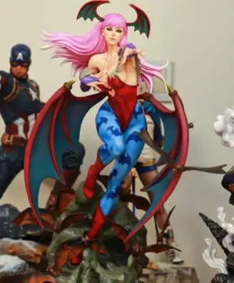 Высокое качество TFTOYS 1/4 масштаб Morrigan Aensland вампир суккуб полноразмерная портретная Статуэтка из полистоуна фигурка модель 61 см - Цвет: Pink