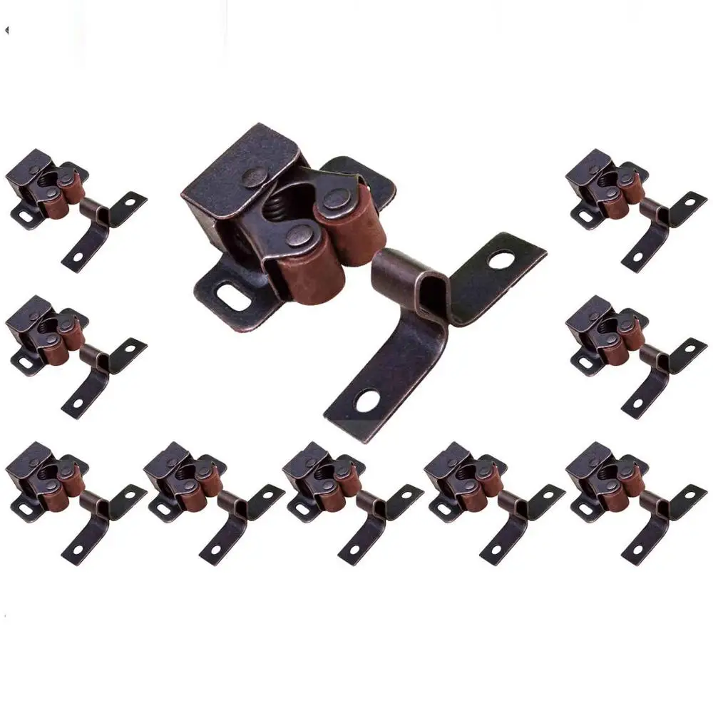 10 loaded antique bronze double ball drums grab the closet door and cabinet cabinet door to tighten the latch - Цвет: 10packs