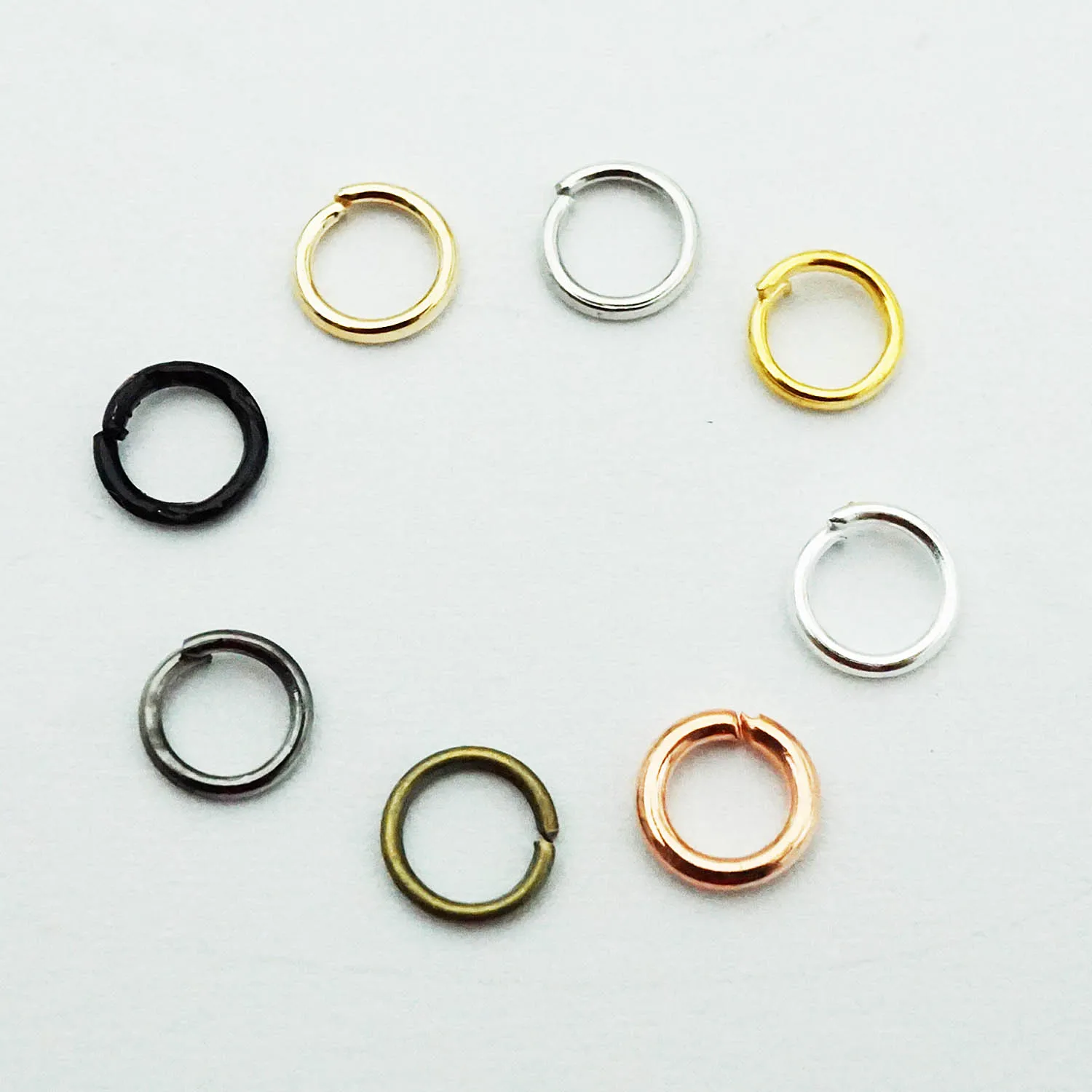 Anéis de pular, anéis de prata/kc dourados/pretos/bronze/dourados abertos para pular, 300 colar pulseira diy, fazer jóias