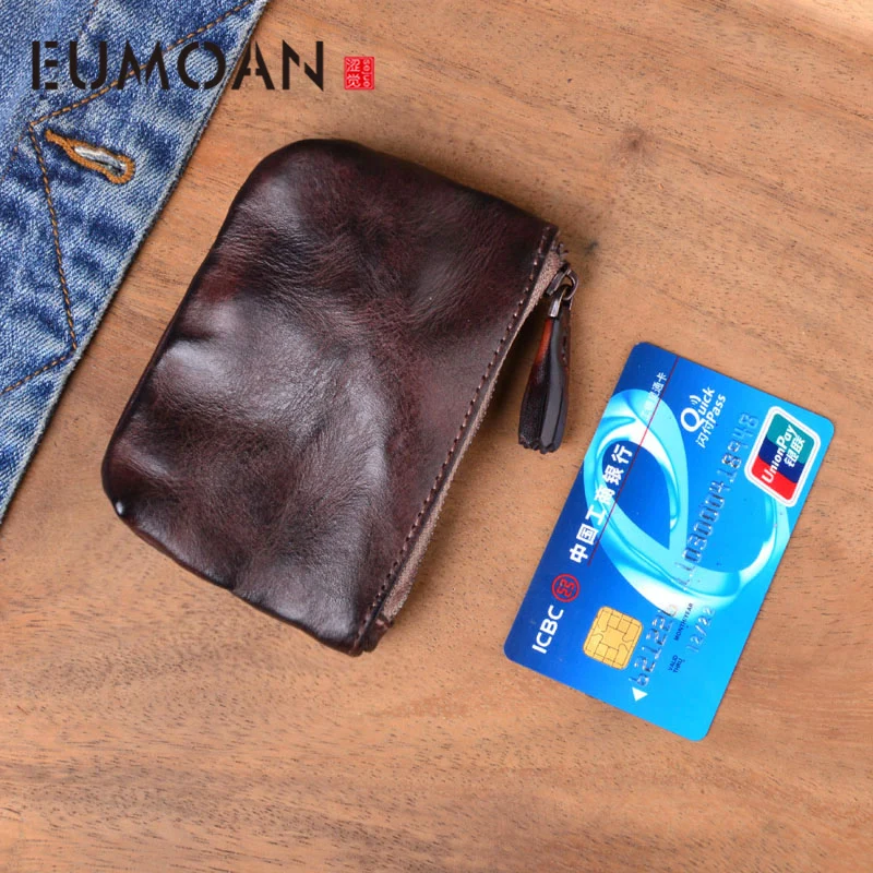 

EUMOAN Genuine Leather Coin Purses Women's Small Change Money Bags Pocket Wallets Key Holder Case Mini Pouch Zipper Mini Wallet