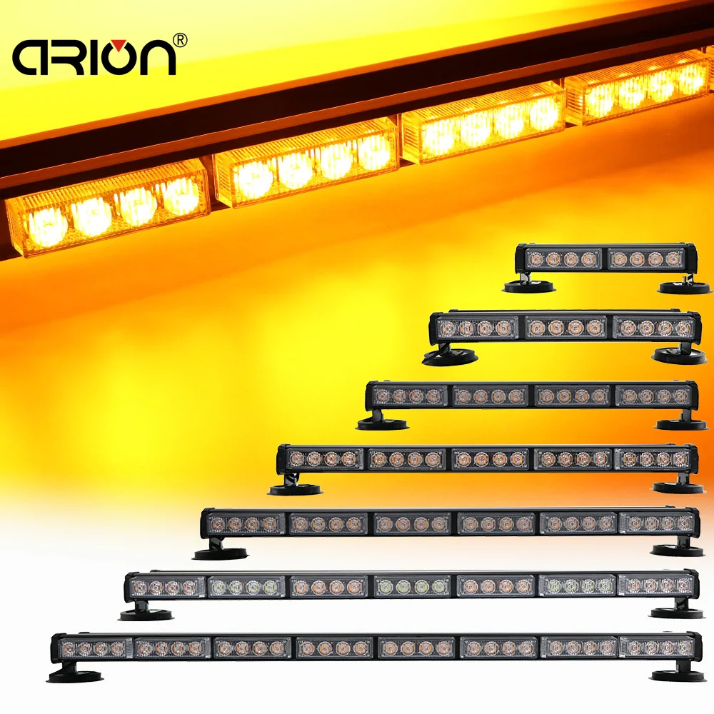 

9.5" to 35.5" Amber Yellow Doube Side LED Traffic Advisor Work Emergency Flashing Strobe Warning Light Bar LED Police Lights