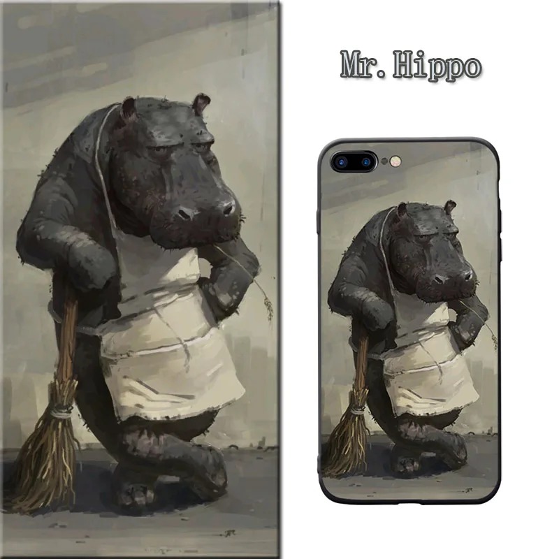 

MA Mr's Hippo Phone Case For Huawei P8 lite 2017 P9 P10 P20 Lite Plus Nova Honor6C 6A 6X Honor8 Honor9 Mate 10lite soft cover