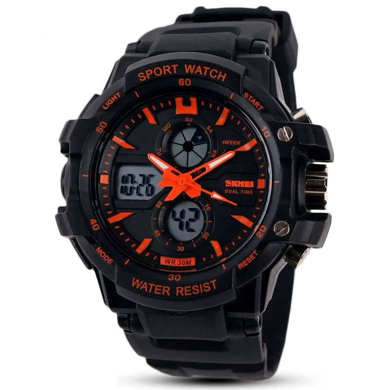 Orange SKMEI модные брендовые Детские часы светодиодный цифровые кварцевые часы для мальчиков и девочек многофункциональные водонепроницаемые наручные часы для детей - Цвет: Orange