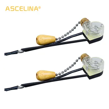 

1Ps 3A 250VAC Momentary Action Ceiling Fan Two Wires Light Pull Chain Switch push in wire connectors starter led controle