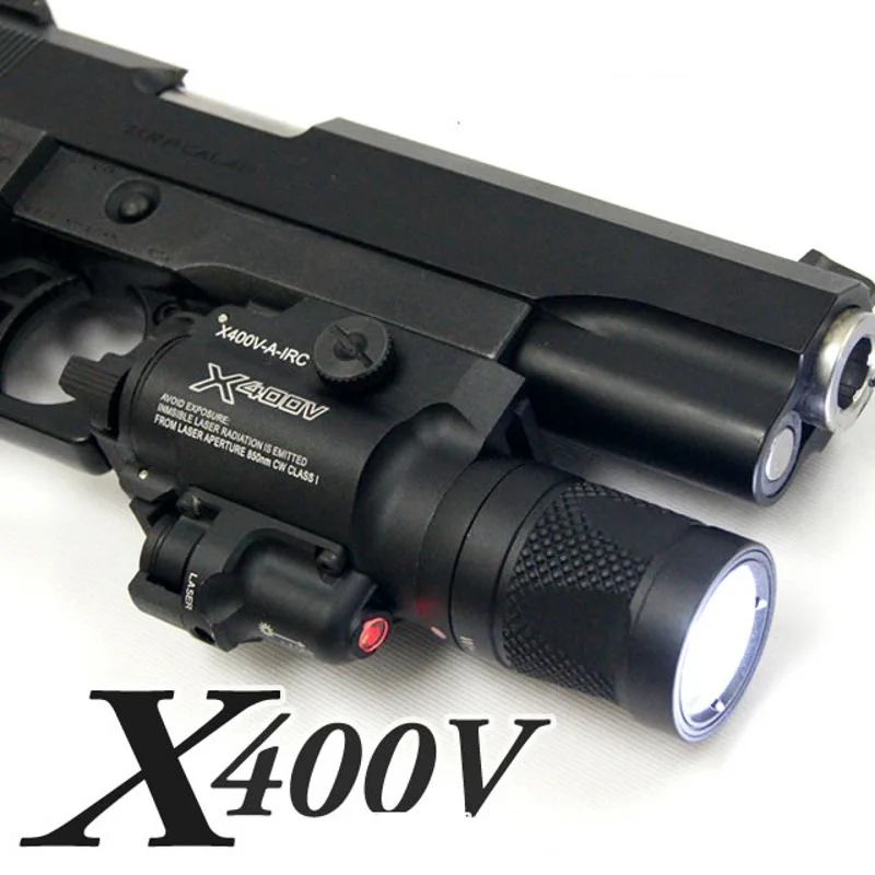 Tactical X400V IR Light Red Laser Sight Airsoft Arma Weapon Flashlight Softair Gun Lamp Glock Pistol Lanterna Hunting Lights