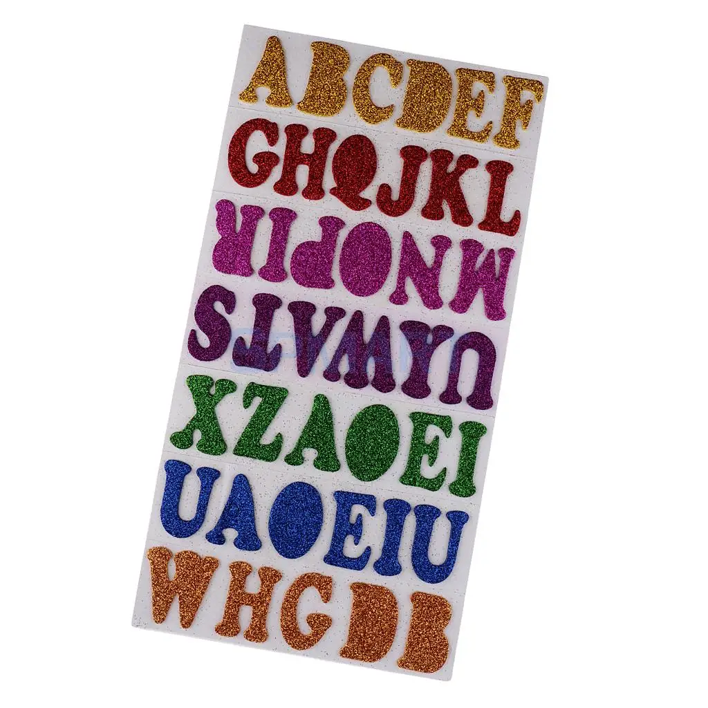 A-Z Alphabet Glitter Sticky Foam Stickers Self Adhesive Letter Sticker for Scrapbooking Card Art Craft Kids Fun Sticker Toys DIY