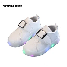 Весенне-Осенняя детская обувь светодиодный светильник светящиеся кроссовки детская модная повседневная обувь для мальчиков и девочек обувь для малышей с светильник