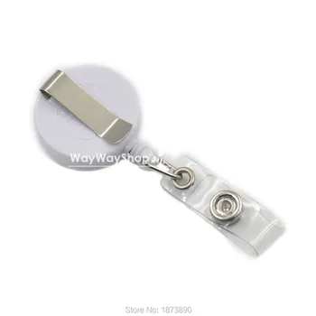 

20 PCS Reels Retractable Badge Clip ID Card Holder White