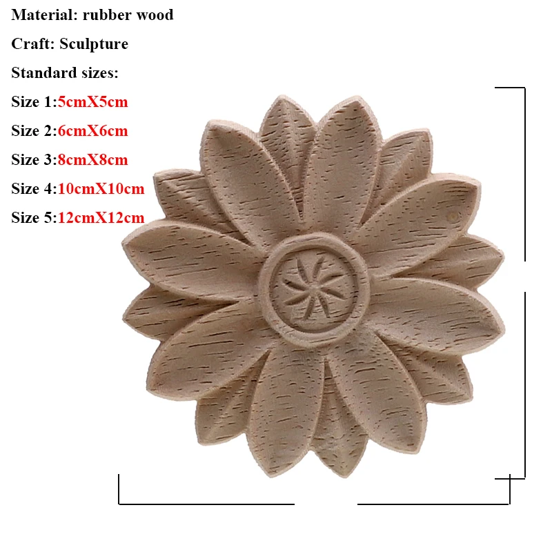 Wooden Furniture Legs VZLX Vintage Floral Woodcarving Corner Appliques Frame Wall Furniture Woodcarving Decorative Wood Figurines Crafts Home Decor