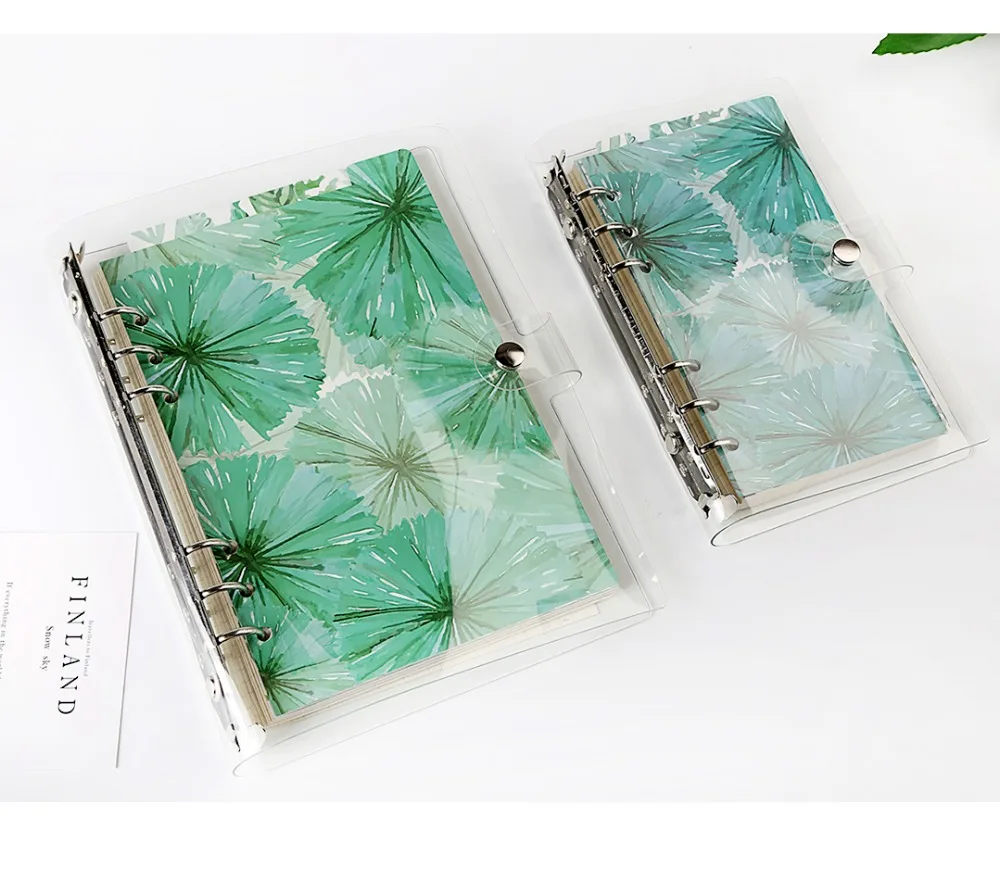

A6 A5 PVC Spiral Notebook Ring Loose Leaf Binder Journal 180 Pages(Square Grid/Lined) + Index Divider Tabs+Ziplock Pouch