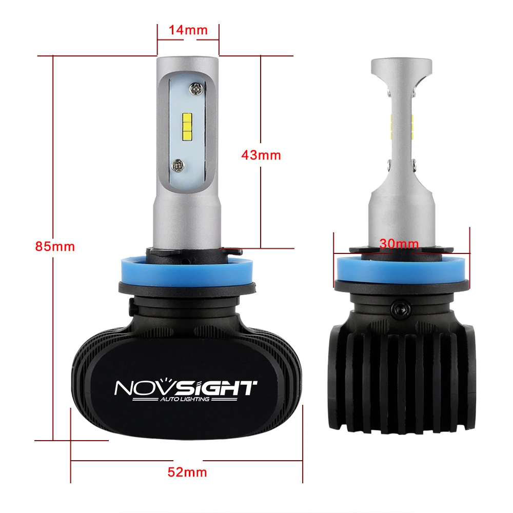 Novsight светодиодный H11 H7 H4 H1 8000LM 50 Вт 6500 к автомобильный головной светильник H3 9005 9006 880 881 Автомобильная Противо-Туманная светильник лампочка