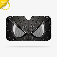 Black Spider Man Avengers Marvel Car Windshield Sunshade Windscreen Solar Protection Auto Zonnescherm Parasole Parasol Coche