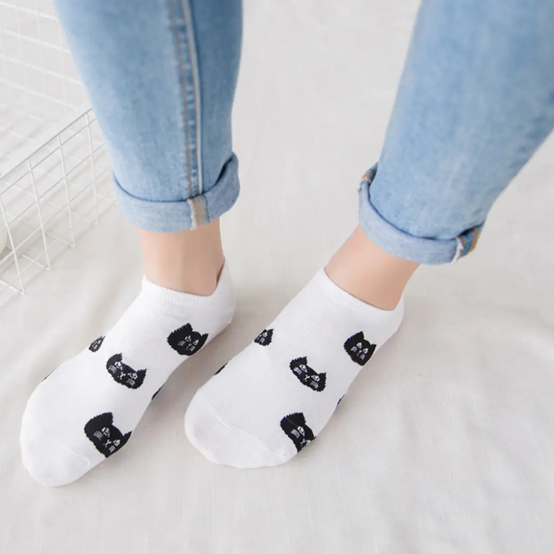 

Women Socks Candy Color Small Animal Cartoon Pattern low-cut liners socks for Summer Breathable Casual Girls Funny Fashion