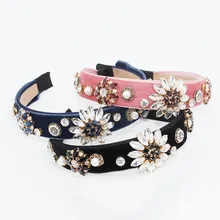 Барочная головная повязка Мода горный хрусталь геометрический флис жокей мяч повязка на голову 960