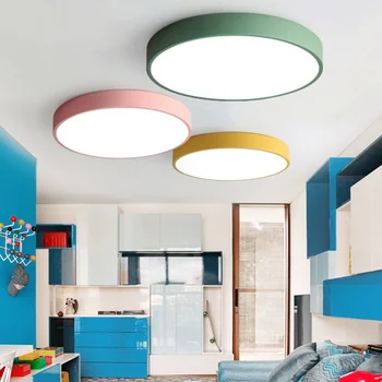 

12-48W Round LED Flush Mount Ceiling Lights Lamp 50mm Thin White/Warm/Neutral Tricolor, Single Color, Remote Adjustment