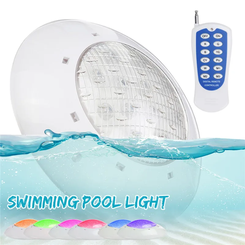 

New 85W RGB Led Swimming Pool Light AC12V UnderWater Light Outdoor IP68 Waterproof Pond Led Piscina Luz Spotlight+Remote Control