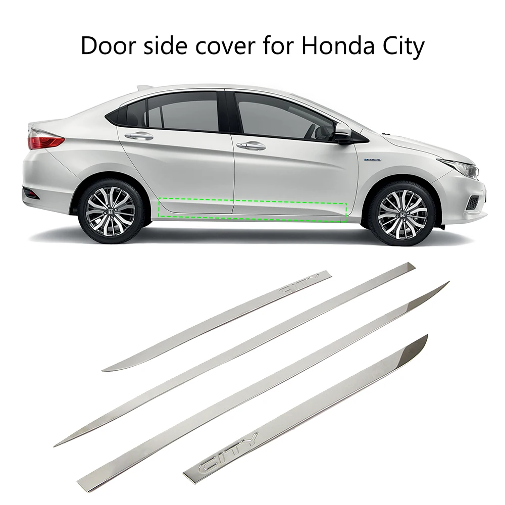 Для Honda City кузова двери боковой крышки полосы отделка из нержавеющей стали внешний декор 4 шт