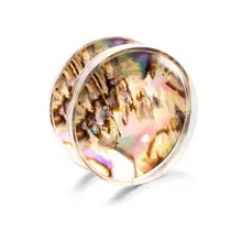 ANGELADY 1 шт., Абалон, оболочка, расширение ушей, модные женские популярные серьги для тела, ювелирные изделия 8 мм, 10 мм, 12 мм, 14 мм, 16 мм, 18 мм, 20 мм