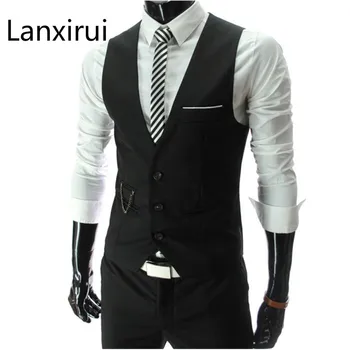 New Arrival Dress Vests For Men Slim Fit Mens Suit Vest Male Waistcoat Gilet Homme Casual Sleeveless Formal Business Jacket showersmile mens double breasted vest suit black dress waistcoat for men slim fit sleeveless jacket male spring autumn gilet