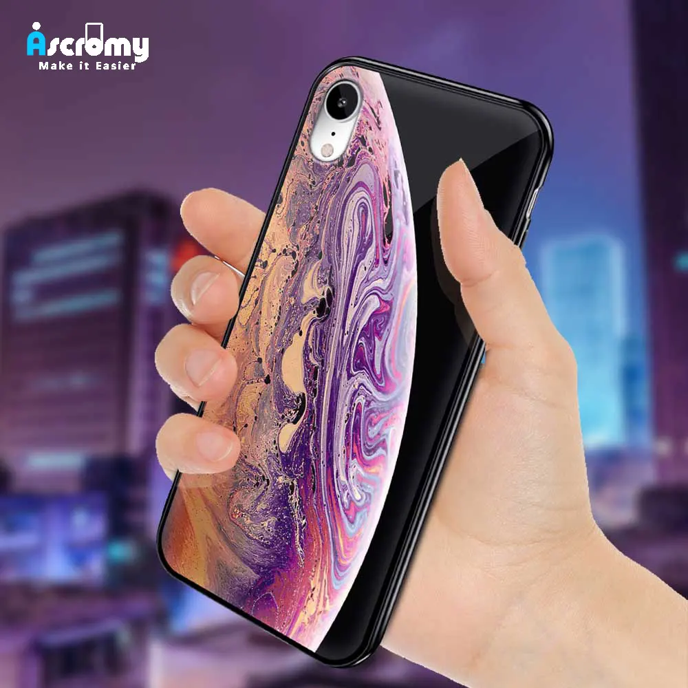 

Ascromy For iPhone 7 Case Planet Space Moon Silicone Glitter Phone Cover For iPhone 8 Plus 7plus X XS Max XR Luxury Accessories