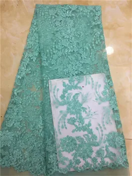 

Bridal Lace Fabric High Quality Nigeria Mesh Fabric With sequins French Tulle Lace Fabric For Grey Party Dresses green White