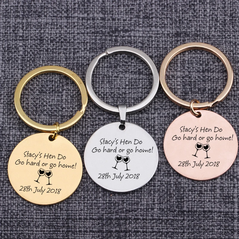 

Custom Name Keychain Lovers Gift For Couples Keyrings Engraved Go Hard Or Go Home Customized Date Personality Bag Charm Key Tag