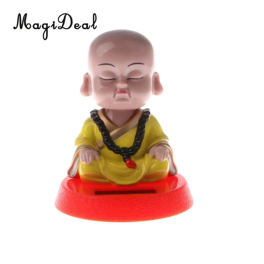 MagiDeal Top Quaity Solar Powered Bobbling Toy Shaking Head Monk for Home Office Desk Car Ornament Birthday Present 3Kinds