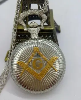 

New fashion quartz silver Golden words Flip clock G pattern Good quality steam punk Pocket watch necklace