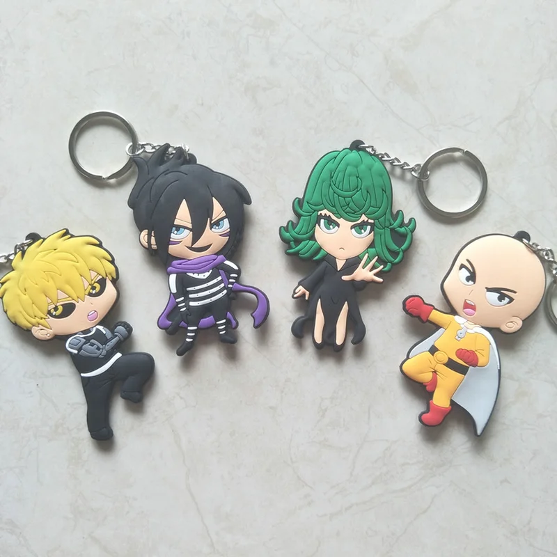 

Anime One Punch Man keychain Kaneki Saitama Genos Terrible Tornado cute fun cartoon PVC key chain personalized Pendant jewelry