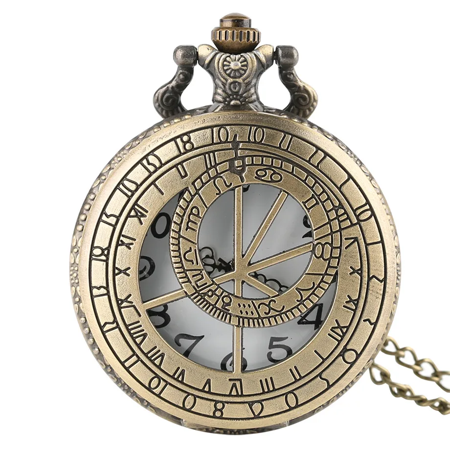 Retro Praga Orologio Astronomico Collana per le Donne Degli Uomini Unisex  Della Vigilanza di Tasca Del Pendente Amici Regalo Orologi Al Quarzo con  Catena 2018|clock necklace|pocket watch necklace womenwatch necklace womens  -