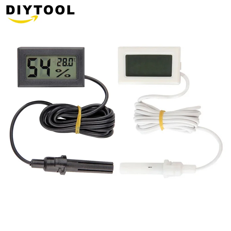 

Mini LCD Digital Thermometer Hygrometer Temperature Indoor Convenient Temperature Sensor Humidity Meter Gauge Instruments Cable