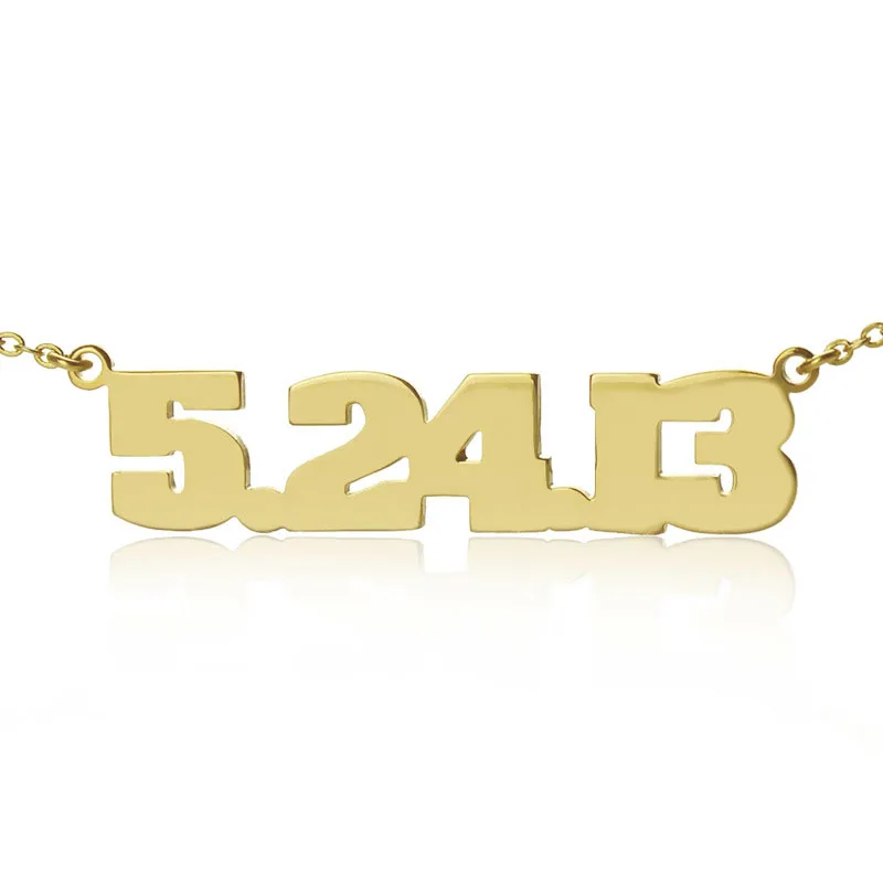 Freeshipping-Personalized-Jewelry-for-men-Gold-Color-Number-Necklace-Number-plate-Name-Necklace-Charm-Gift