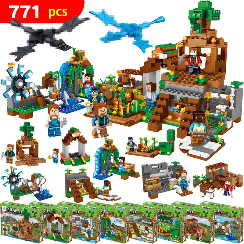 

771pcs Manor Estate House My World Educational Children Building Blocks Construction Toys Compatible LegoINls Minecrafter 8 in1