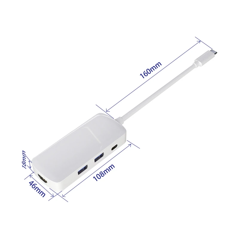 4в1 usb-хаб 3,1 type C к HDMI/2 USB 3,0/type C адаптер для Book Pro Air