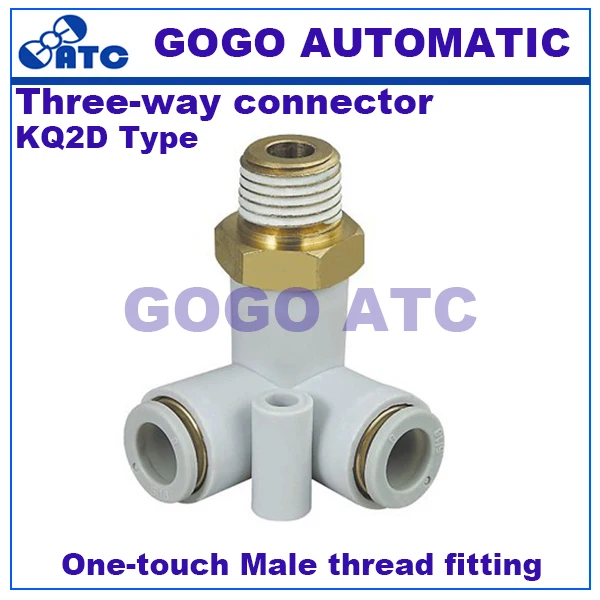 SMC Tee type fittings One touch pipe Fitting Male thread KQ2D type