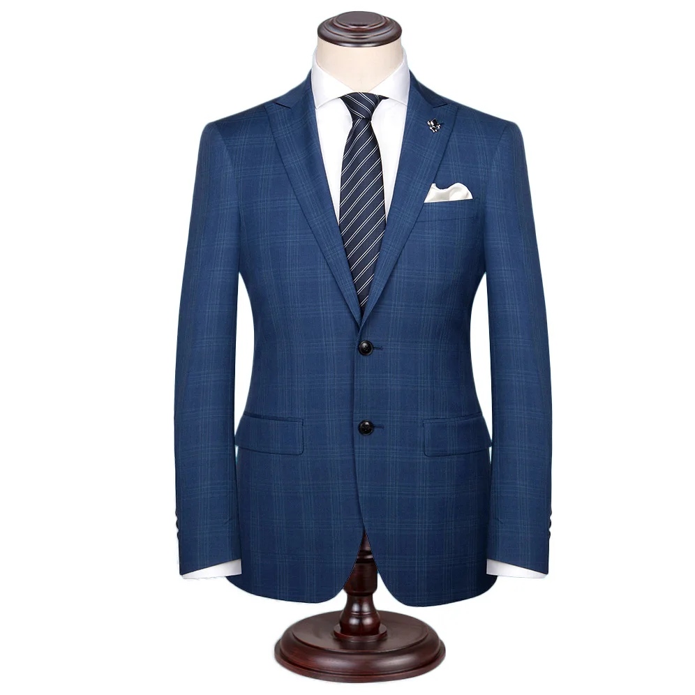 

Best Tailored Checkered Suits For Men Blue Check Suit Tailor Made Men Style Checkered Dress Suit Custom Made Blue Casual Blazer