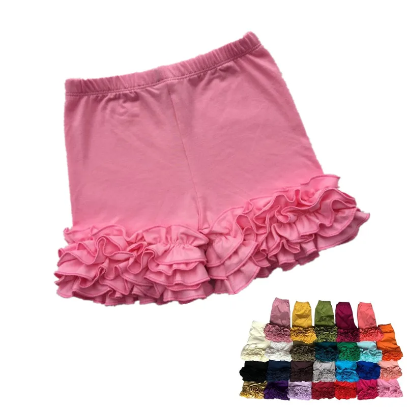 Baby Girls Ruffle Shorts Kids Summer Icing Shorts Red Black Navy Knit