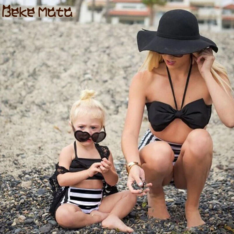 

BEKE MATA Mother Daughter Swimsuits Matching Mommy And Me Clothes Sling Family Look Mom And Daughter Swimwear Mum Girl Clothing