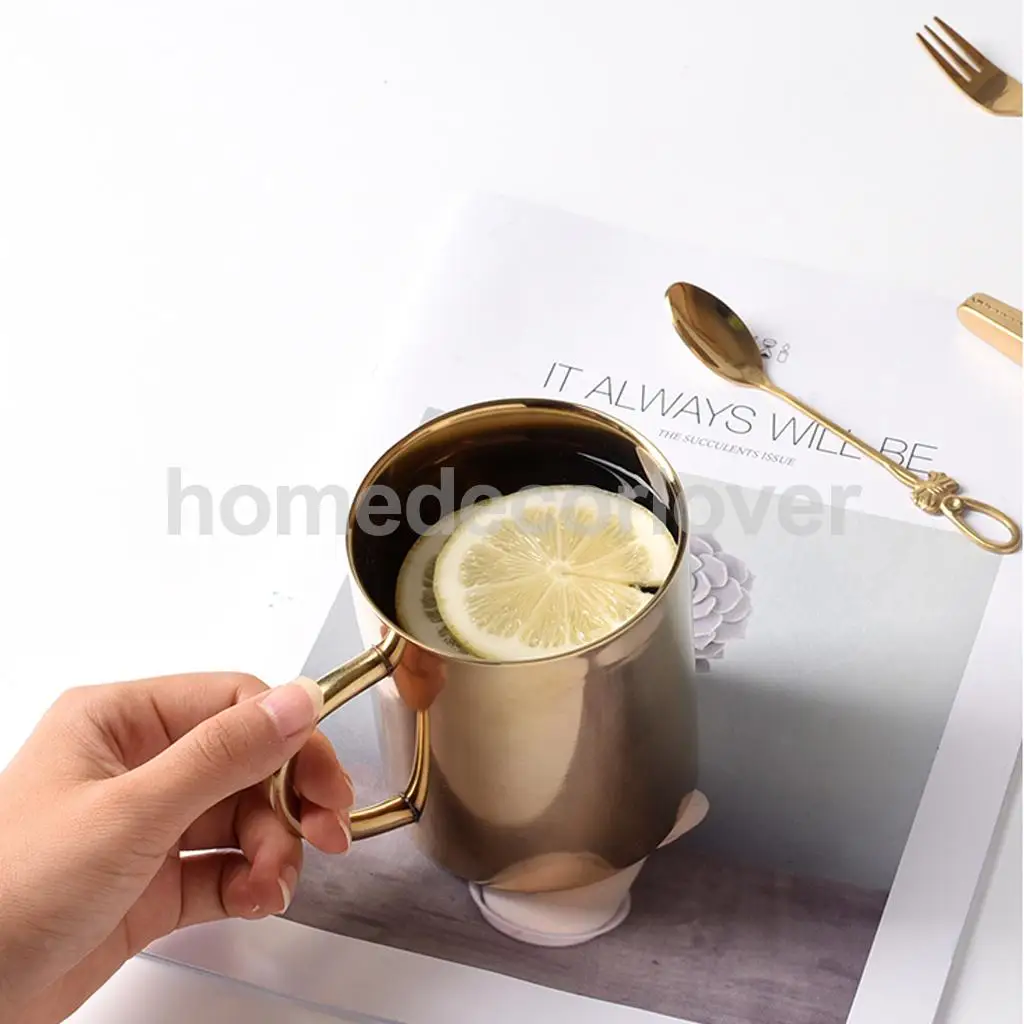 Stainless Steel Double Wall Insulated Cup Water Coffee Mug 400ml Rose Gold