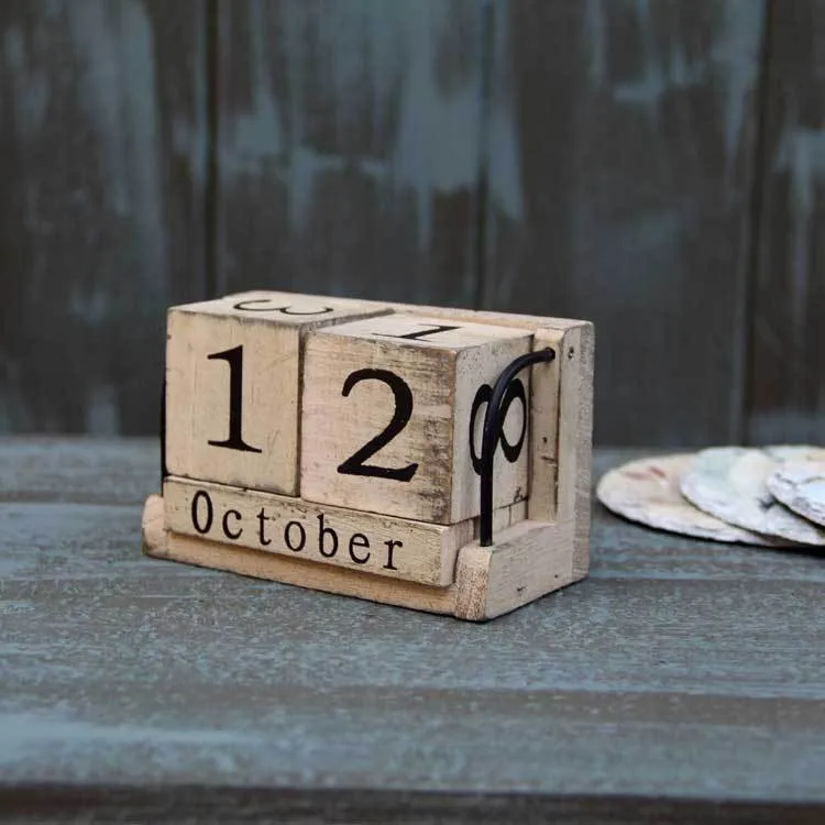 Buy Zakka Calendar furnishing articles wooden Manual