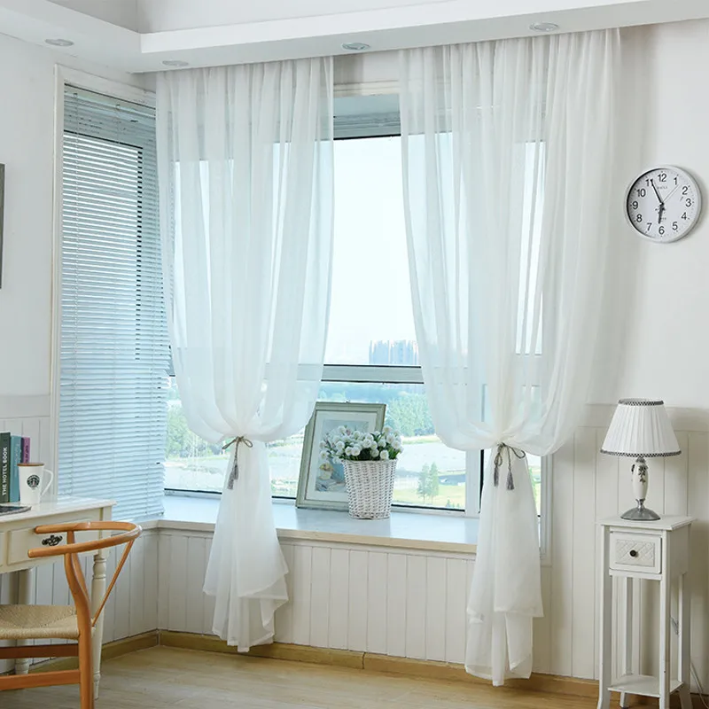 Online kaufen groÃhandel weiß transparent vorhänge aus ... Vorhänge wohnzimmer weiß