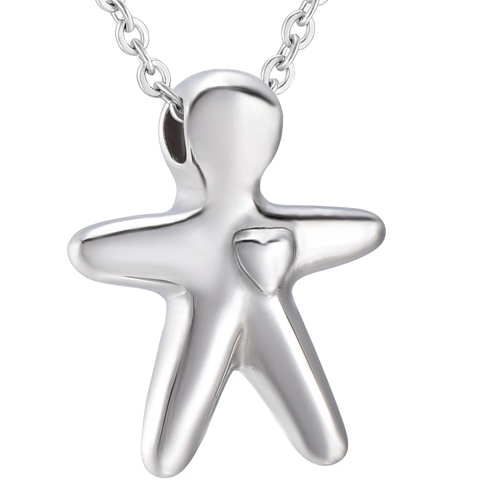 

IJD7794 Mannequin Human Body Heart Memorial Stainless Steel Cremation Pendants Urn Necklace for Ashes Holder Keepsake Jewelry