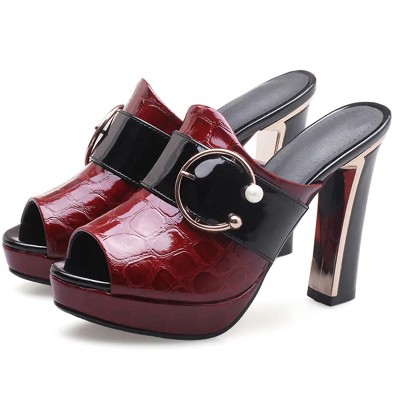 MEMUNIA/Новое поступление, женские босоножки на высоком каблуке, модные летние туфли на платформе с открытым носком и пряжкой, туфли для выпускного, большие размеры 34-42